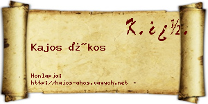 Kajos Ákos névjegykártya
